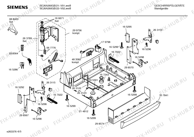 Схема №1 SE24A230GB Extraklasse с изображением Инструкция по эксплуатации для посудомойки Siemens 00580490