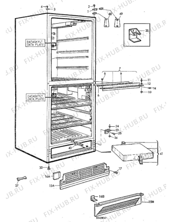 Взрыв-схема холодильника Electrolux KSU310 - Схема узла C10 Cabinet