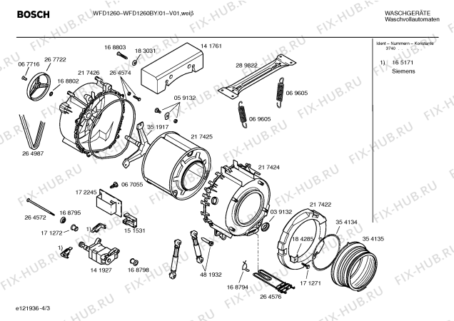 Схема №2 WFD1260BY WFD1260 Mecanica с изображением Панель управления для стиралки Bosch 00363025