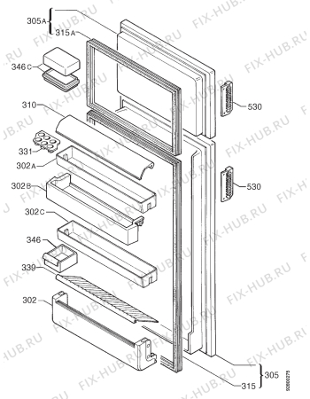 Взрыв-схема холодильника Zanussi ZFD24/7T - Схема узла Door 003