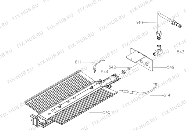 Схема №1 BOG1210AW (381667, B500G) с изображением Труба для электропечи Gorenje 378530