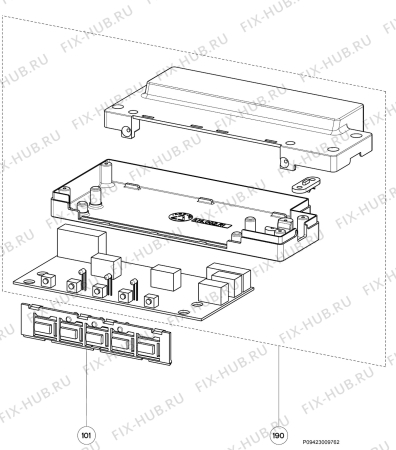 Взрыв-схема вытяжки Aeg AWH9470BM - Схема узла Command panel 037