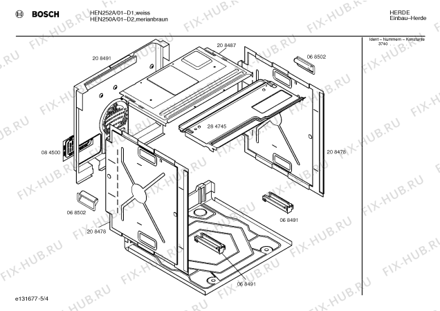 Взрыв-схема плиты (духовки) Bosch HEN250A - Схема узла 04