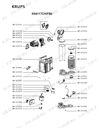 Схема №1 XN411TCH/FB0 с изображением Электропитание для электрокофемашины Krups MS-624337