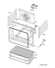 Схема №1 BSE874320M с изображением Корпусная деталь для духового шкафа Aeg 140052539032