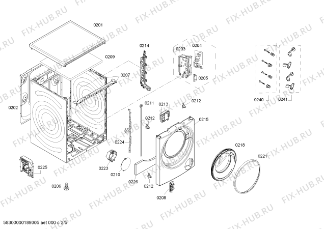 Схема №4 WM12U4600W, iQ500 с изображением Модуль управления, запрограммированный для стиральной машины Siemens 11017875