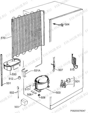Взрыв-схема холодильника Electrolux ENN2701AOV - Схема узла Cooling system 017