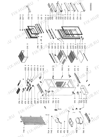 Схема №1 ARG 749 PH с изображением Шарнир для холодильника Whirlpool 481941718801
