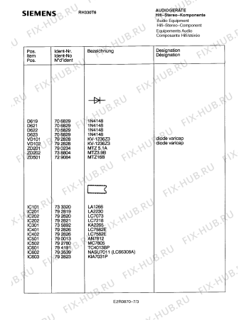 Схема №2 RH330T6 с изображением Сетевой трансформатор для аудиоаппаратуры Siemens 00758744