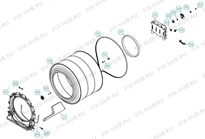 Взрыв-схема стиральной машины Asko TDC 112 V CE   -Stainless (349639, TD70.C) - Схема узла 03