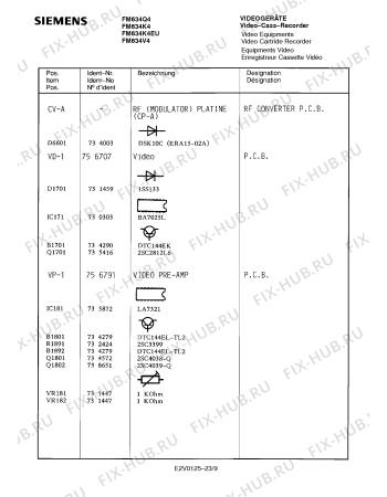 Схема №5 FM634V4 с изображением Пульт дистанционного управления для видеоаппаратуры Siemens 00756799