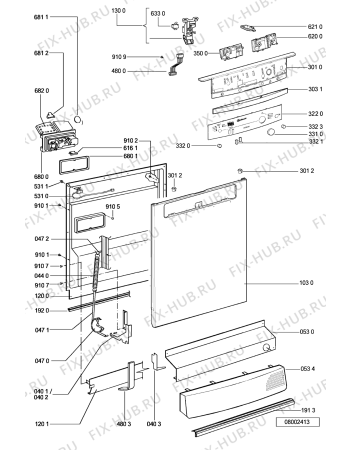 Взрыв-схема посудомоечной машины Bauknecht GSF 2489 WS - Схема узла