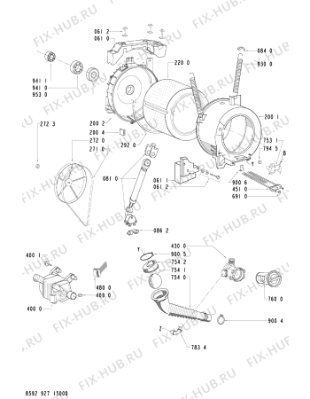 Схема №1 AWOD7508 (F091488) с изображением Инструкция по обслуживанию для стиралки Indesit C00369323