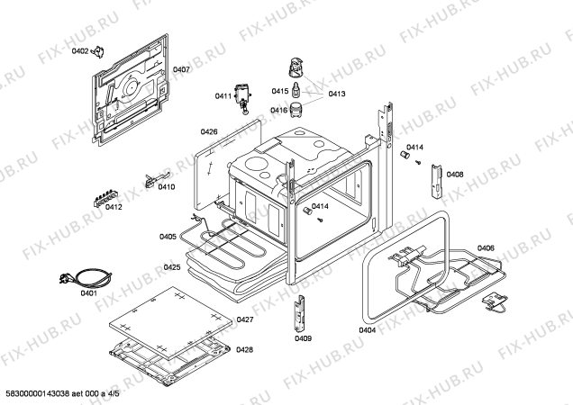 Взрыв-схема плиты (духовки) Bosch HSV443050N - Схема узла 04