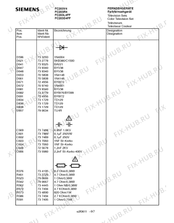 Схема №4 FC207S4FF с изображением Интегрированный контур для телевизора Siemens 00791796