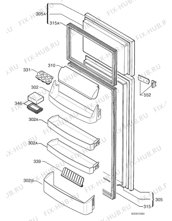 Взрыв-схема холодильника Electrolux ERN2720 - Схема узла Door 003