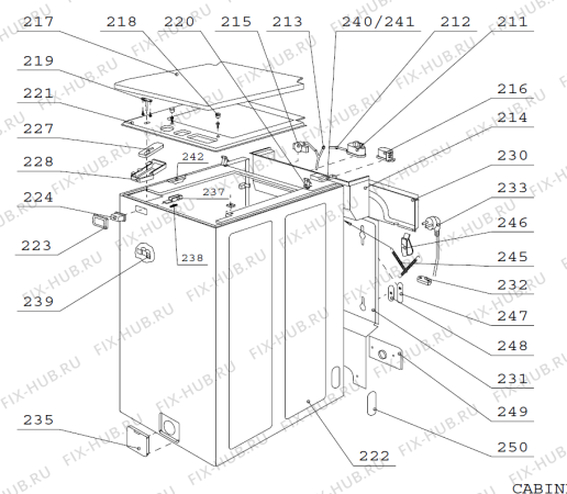 Взрыв-схема стиральной машины Gorenje W501 W501C04A RU   -White 5 kg (900002916, W501C04A) - Схема узла 02