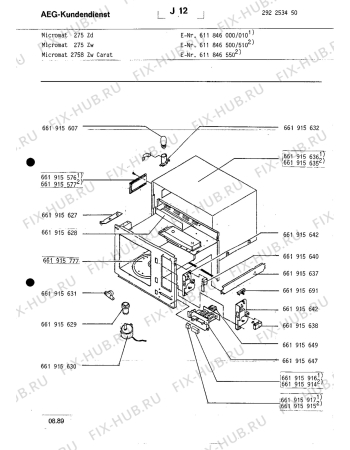 Взрыв-схема микроволновой печи Aeg MICROMAT 275 Z D - Схема узла Section1