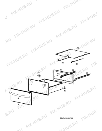 Взрыв-схема плиты (духовки) Rosenlew RML620 - Схема узла H10 Storage/Warming