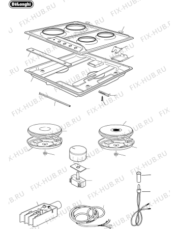 Схема №1 DEGH60WT с изображением Переключатель для плиты (духовки) DELONGHI 218G006463