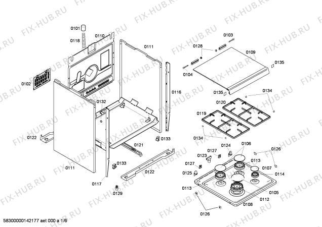 Схема №3 FRM5500 с изображением Изоляция для плиты (духовки) Bosch 00683946