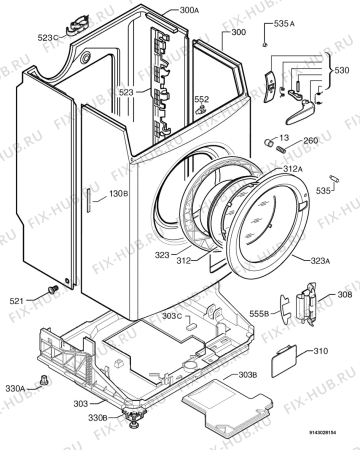 Взрыв-схема стиральной машины Electrolux EWF1499 - Схема узла Housing 001