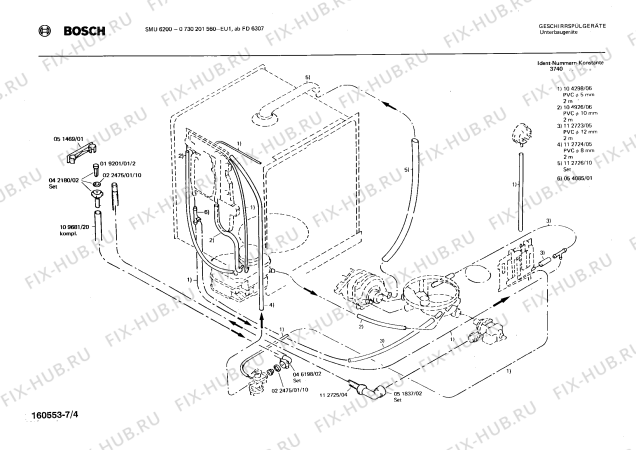 Взрыв-схема посудомоечной машины Bosch 0730201560 SMU6200 - Схема узла 04