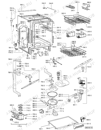 Схема №1 ADG 684 IX с изображением Обшивка для электропосудомоечной машины Whirlpool 480140102942