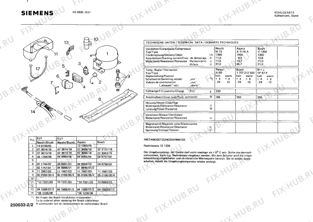 Взрыв-схема холодильника Siemens KS2600 - Схема узла 02