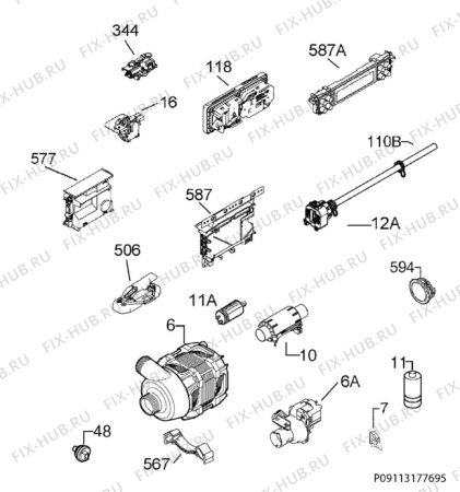 Схема №3 F99015IM0P/AU с изображением Блок управления для посудомоечной машины Aeg 973911428024013