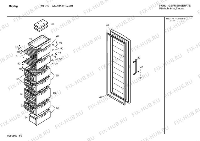 Взрыв-схема холодильника Matag GSUMX411GB MF246 - Схема узла 02