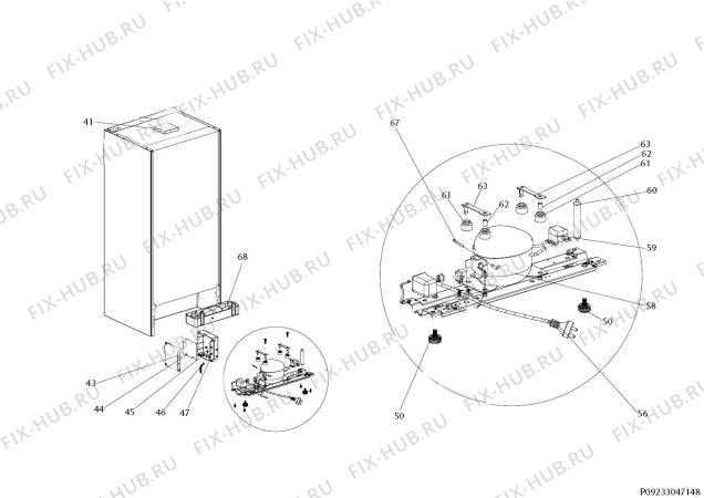 Взрыв-схема холодильника Aeg RWE72101DB - Схема узла Cooling system 017