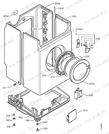 Взрыв-схема стиральной машины Rex RL12CX - Схема узла Cabinet + armatures