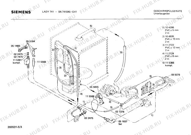 Взрыв-схема посудомоечной машины Siemens SN741045 - Схема узла 03