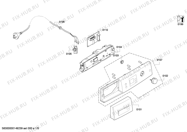 Схема №1 WTW86560AU с изображением Модуль управления для сушилки Bosch 00655977