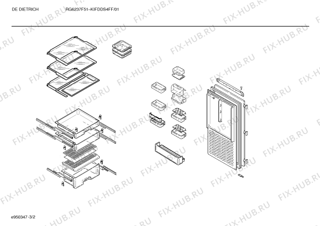 Схема №2 KILDDJ1FF с изображением Дверь морозильной камеры для холодильника Bosch 00286922