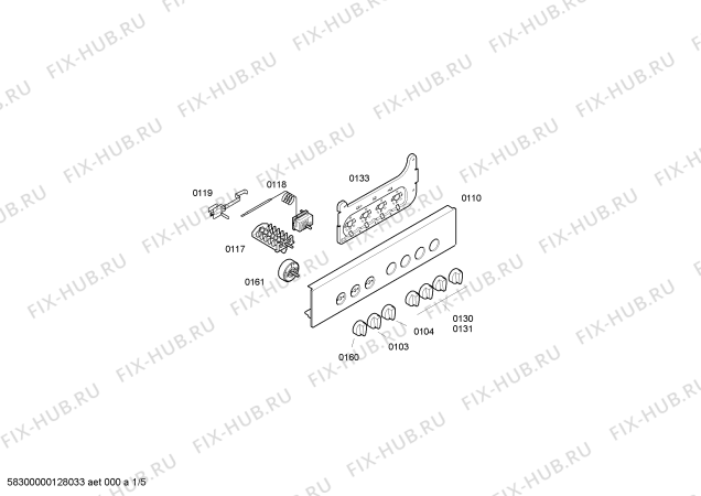 Схема №1 4HF413X с изображением Кнопка для электропечи Bosch 00610989