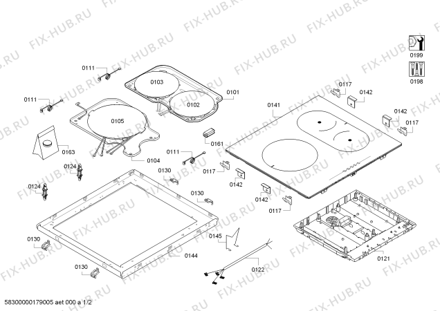 Схема №2 VVK26I52C0 IH6.1 - CombiInduction 60 cms. с изображением Модуль управления для духового шкафа Bosch 11000487