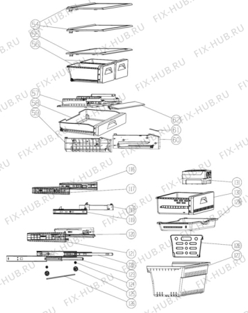 Схема №1 RMB76311NX с изображением Контейнер для холодильной камеры Aeg 4055385100
