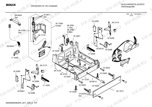 Схема №1 SRU84A05 Exclusiv с изображением Вкладыш в панель для посудомоечной машины Bosch 00435653