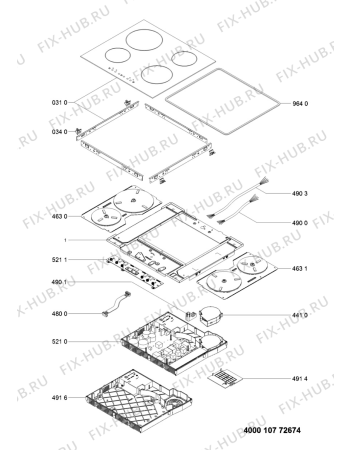 Схема №1 BDJ62AEBNA (F100763) с изображением Поверхность для плиты (духовки) Indesit C00446215