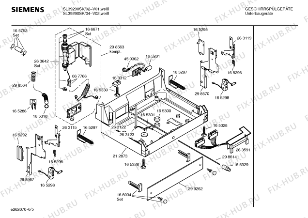 Взрыв-схема посудомоечной машины Siemens SL39290SK - Схема узла 05