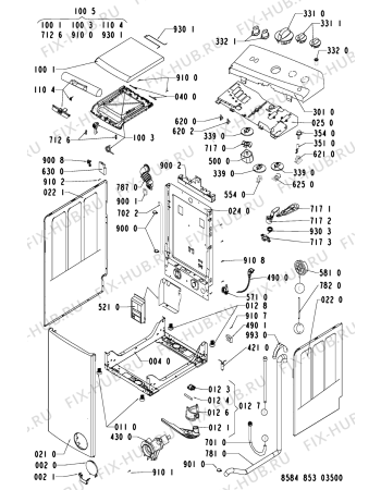 Схема №2 TO 1000 S с изображением Декоративная панель для стиральной машины Whirlpool 481245210238