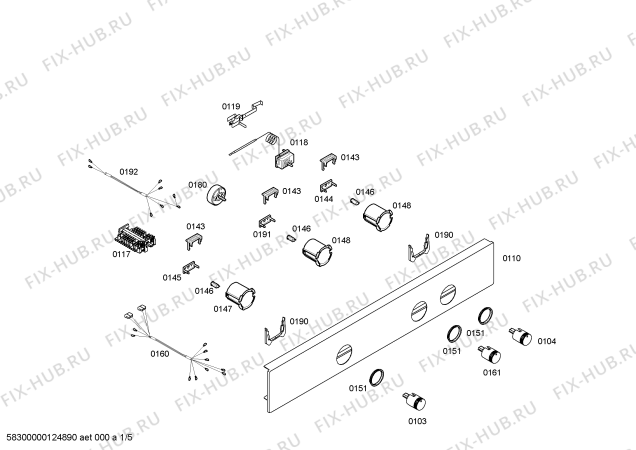 Схема №1 3HT545XP Horno balay compacto indep.multifn.inox с изображением Ручка выбора программ для духового шкафа Bosch 00609760