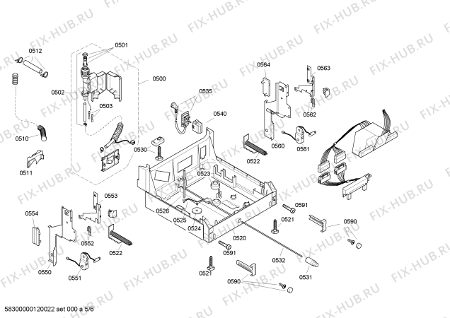 Взрыв-схема посудомоечной машины Bosch SRV43M13EU - Схема узла 05