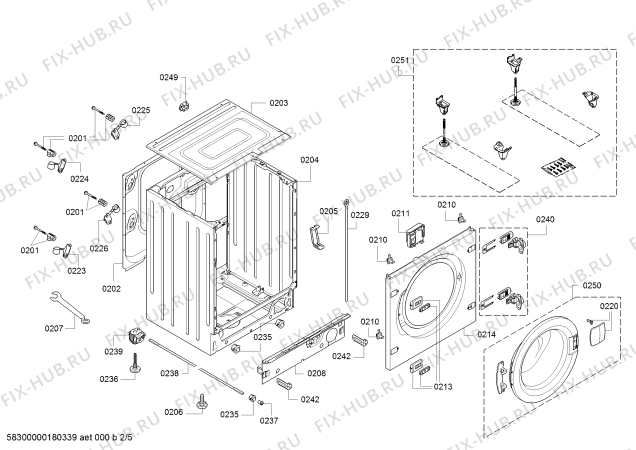 Схема №2 WI14S441EU iQ700 с изображением Вкладыш для стиралки Siemens 00758136