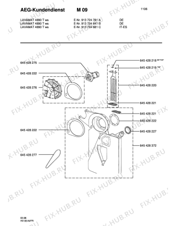 Схема №1 LAV4890T с изображением Ремешок для стиральной машины Aeg 8996454284200