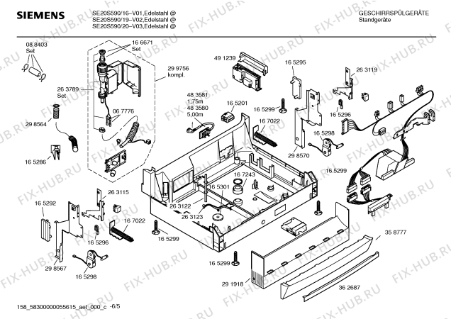 Схема №3 SE20S590 @ с изображением Инструкция по эксплуатации для посудомоечной машины Siemens 00587349