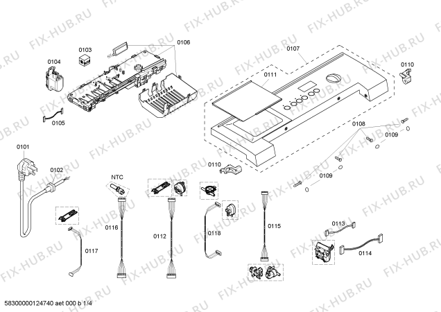 Схема №2 WFMC6401UC Nexxt 700 Series с изображением Клапан для стиральной машины Bosch 00640830