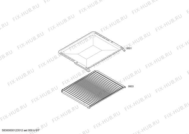 Взрыв-схема плиты (духовки) Bosch HLN343450E - Схема узла 06